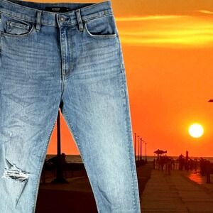 Hudson Jeans Women 27 Los Angeles Holly‎ Skinny Distressed Denim Whiskered